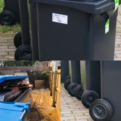 Bin and bin area cleaning